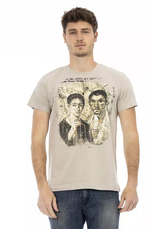 Trussardi Action Beige Cotton Men T-Shirt $130.00 Trussardi Action Luzworld