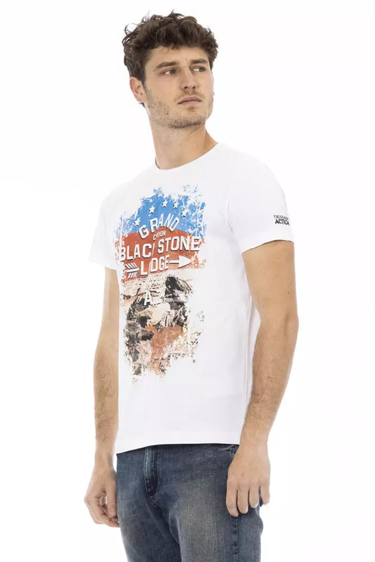 Trussardi Action White Cotton Men T-Shirt $130.00 Trussardi Action Luzworld