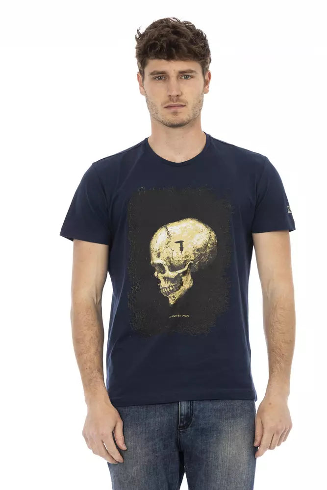Trussardi Action Blue Cotton Men T-Shirt $130.00 Trussardi Action Luzworld