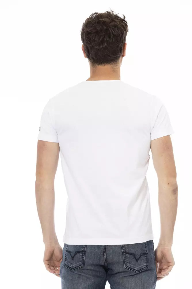 Trussardi Action White Cotton Men T-Shirt $130.00 Trussardi Action Luzworld