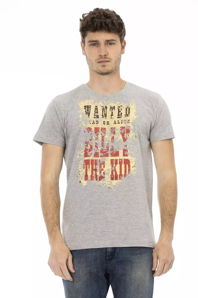 Trussardi Action Gray Cotton Men's T-Shirt $130.00 Trussardi Action Luzworld