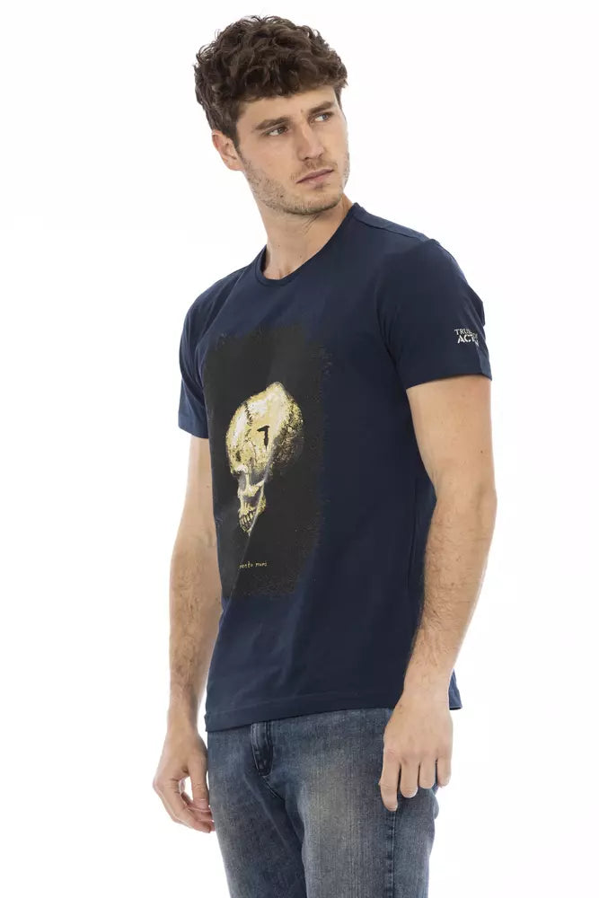 Trussardi Action Blue Cotton Men T-Shirt $130.00 Trussardi Action Luzworld