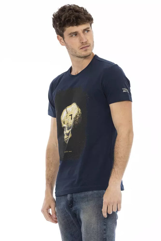 Trussardi Action Blue Cotton Men T-Shirt $130.00 Trussardi Action Luzworld