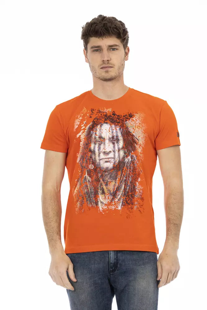 Trussardi Action Orange Cotton Men T-Shirt $130.00 Trussardi Action Luzworld