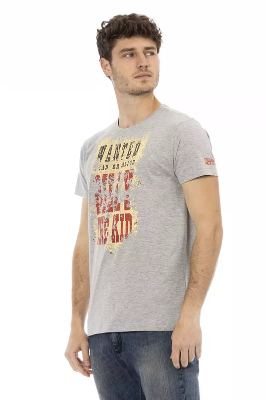 Trussardi Action Gray Cotton Men's T-Shirt $130.00 Trussardi Action Luzworld