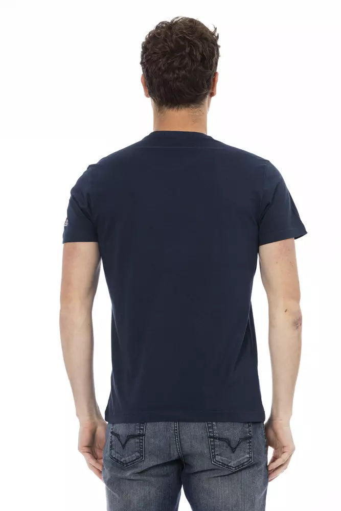 Trussardi Action Blue Cotton Men T-Shirt $130.00 Trussardi Action Luzworld