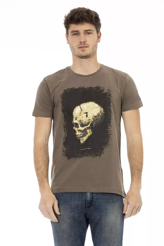 Trussardi Action Brown Cotton Men T-Shirt $130.00 Trussardi Action Luzworld
