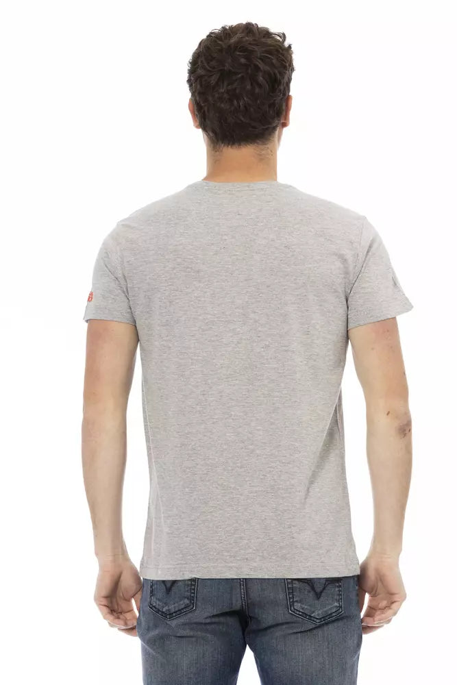 Trussardi Action Gray Cotton Men's T-Shirt $130.00 Trussardi Action Luzworld
