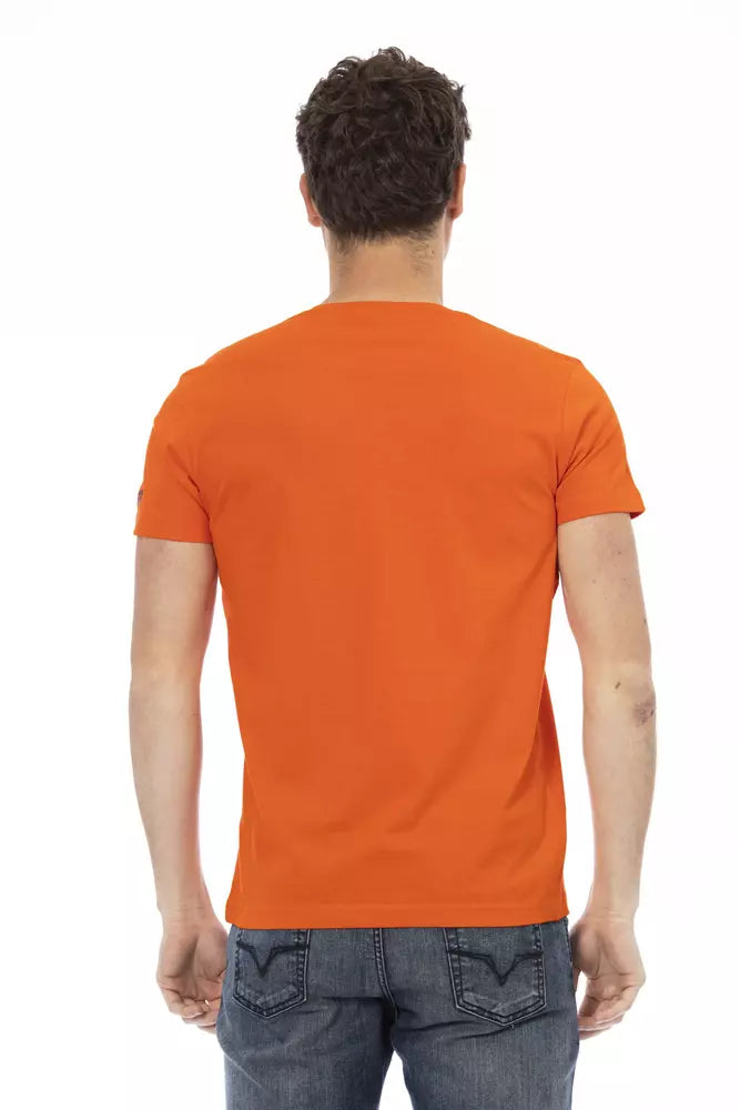 Trussardi Action Orange Cotton Men T-Shirt $130.00 Trussardi Action Luzworld