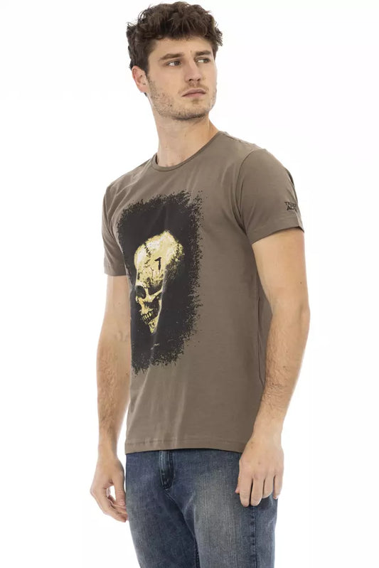 Trussardi Action Brown Cotton Men T-Shirt $130.00 Trussardi Action Luzworld
