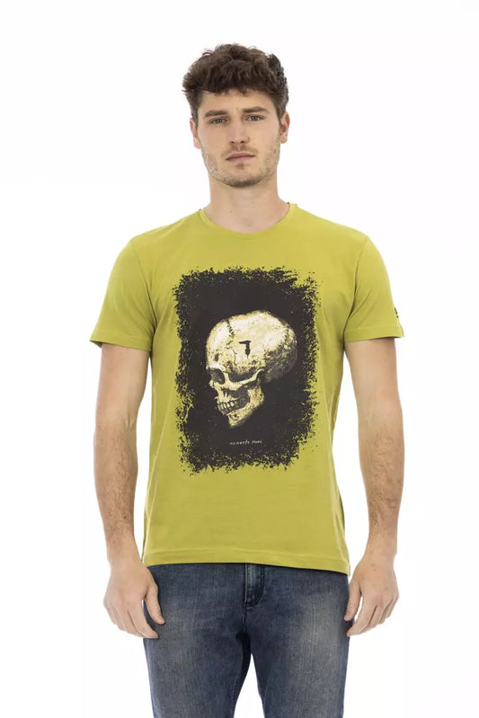 Trussardi Action Green Cotton Men T-Shirt $130.00 Trussardi Action Luzworld