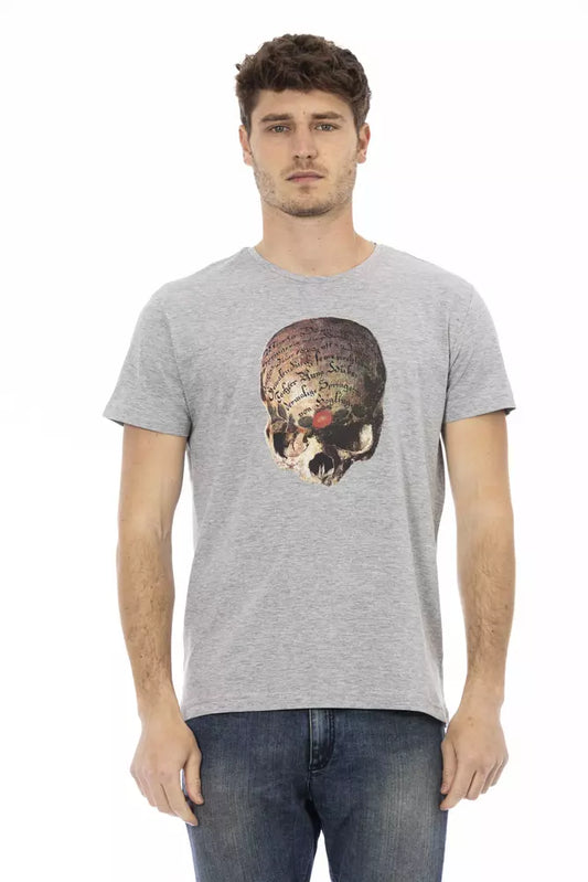 Trussardi Action Gray Cotton Men T-Shirt $130.00 Trussardi Action Luzworld
