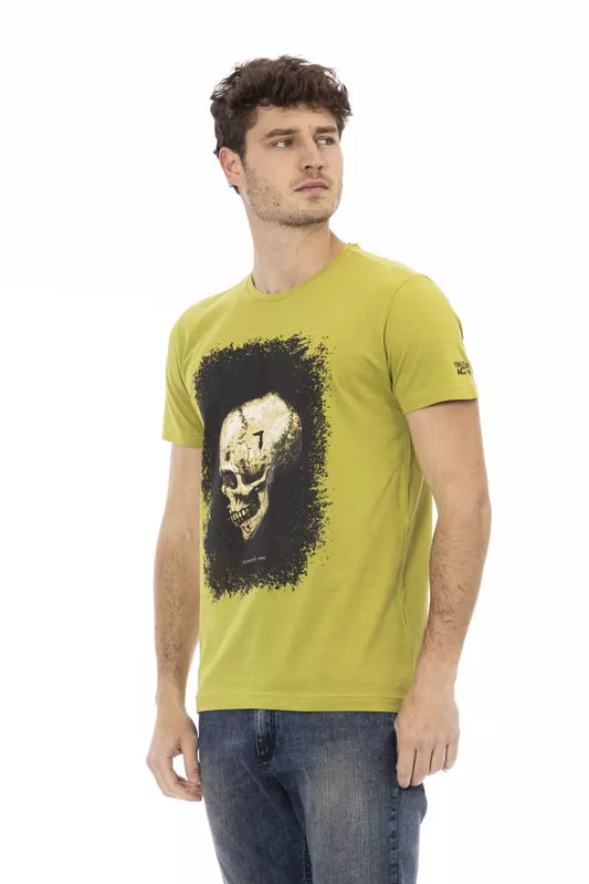 Trussardi Action Green Cotton Men T-Shirt $130.00 Trussardi Action Luzworld