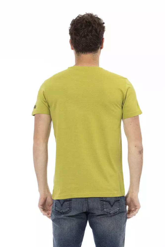 Trussardi Action Green Cotton Men T-Shirt $130.00 Trussardi Action Luzworld