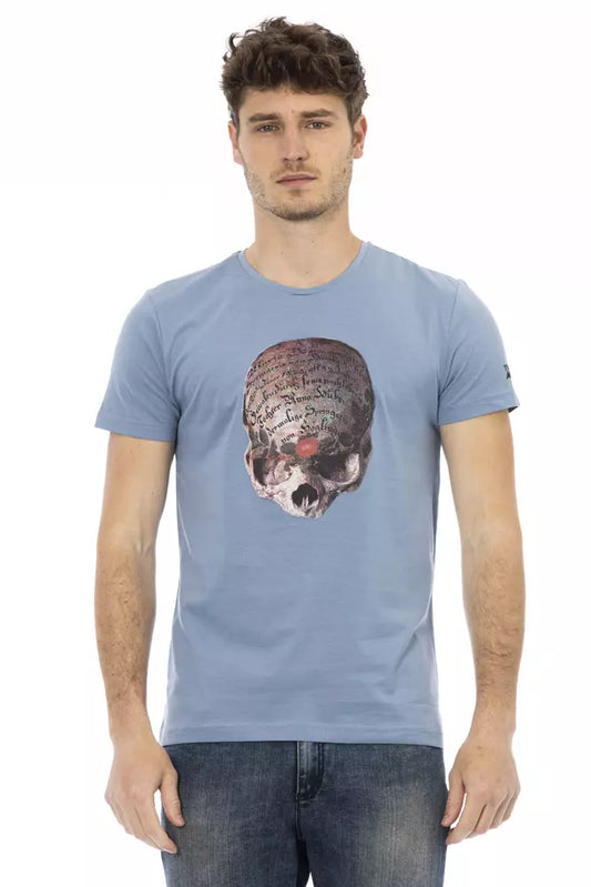 Trussardi Action Light Blue Cotton Men T-Shirt $130.00 Trussardi Action Luzworld