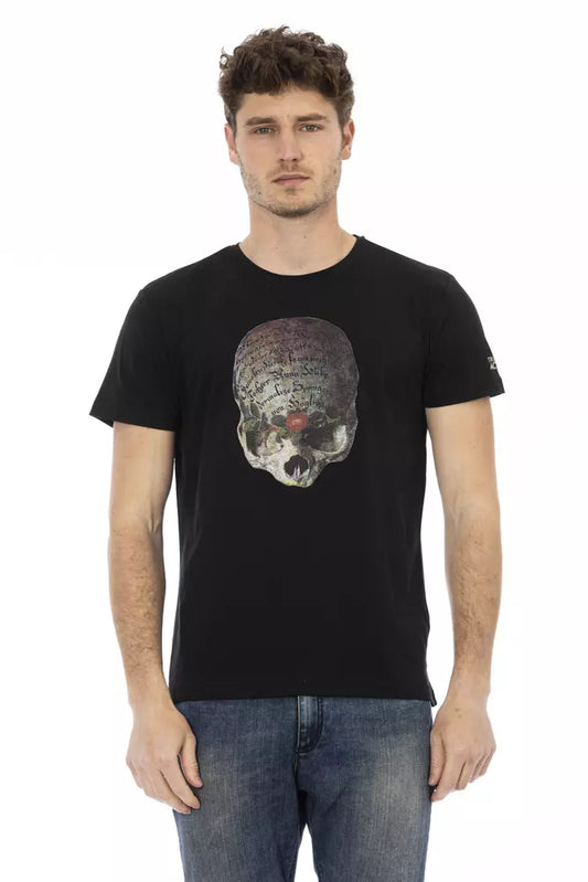 Trussardi Action Black Cotton Men T-Shirt $130.00 Trussardi Action Luzworld