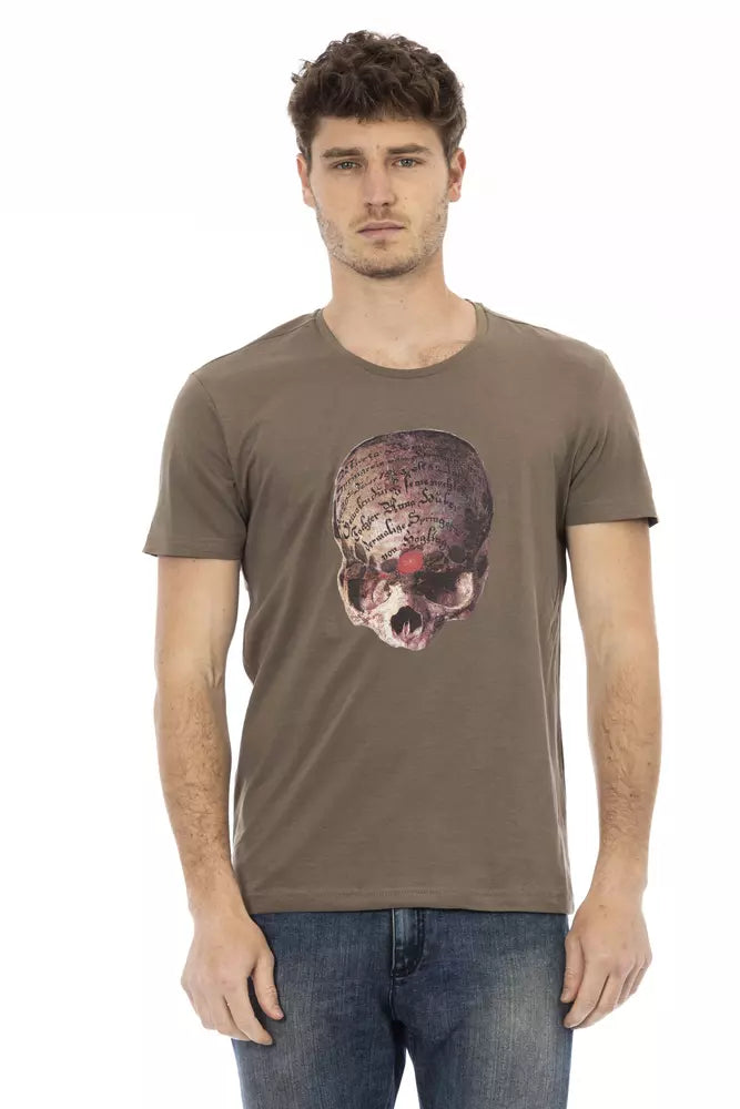 Trussardi Action Brown Cotton Men's T-Shirt $130.00 Trussardi Action Luzworld