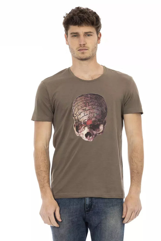 Trussardi Action Brown Cotton Men's T-Shirt $130.00 Trussardi Action Luzworld