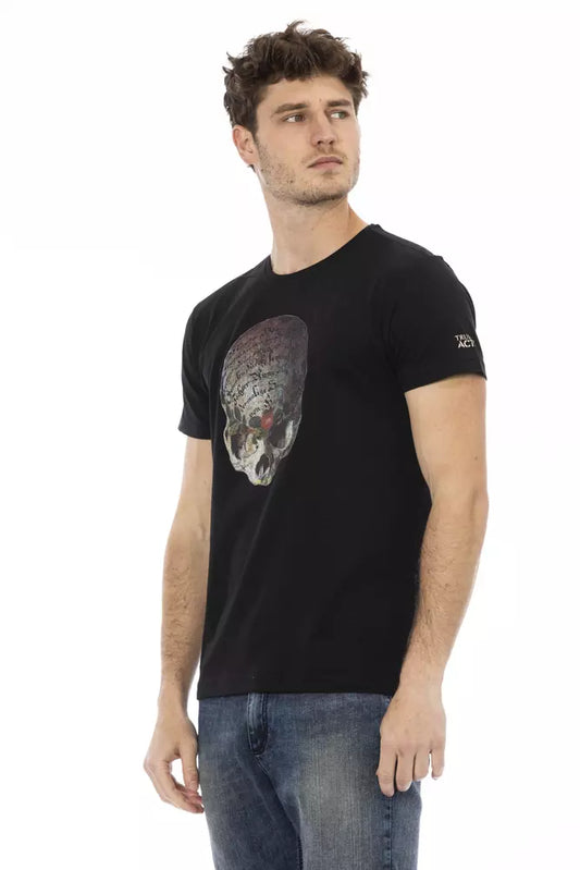 Trussardi Action Black Cotton Men T-Shirt $130.00 Trussardi Action Luzworld