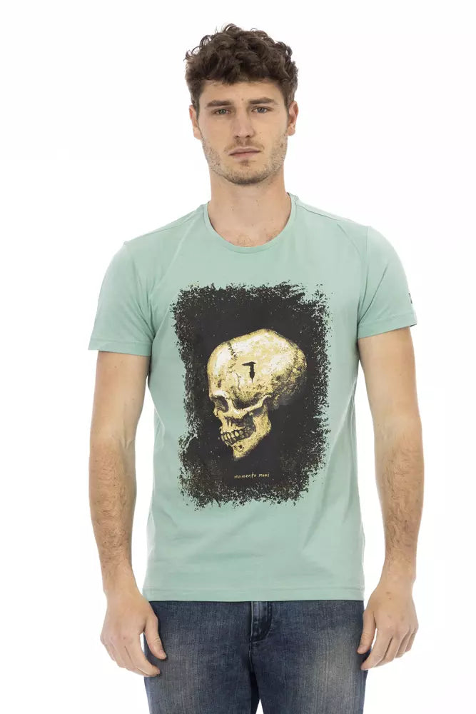 Trussardi Action Green Cotton Men T-Shirt $130.00 Trussardi Action Luzworld