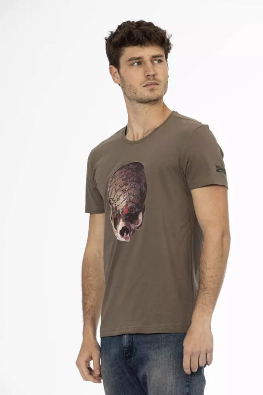 Trussardi Action Brown Cotton Men's T-Shirt $130.00 Trussardi Action Luzworld