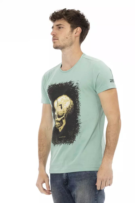 Trussardi Action Green Cotton Men T-Shirt $130.00 Trussardi Action Luzworld