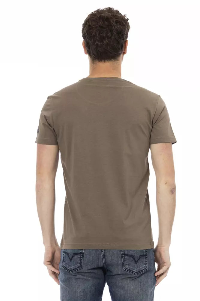 Trussardi Action Brown Cotton Men's T-Shirt $130.00 Trussardi Action Luzworld