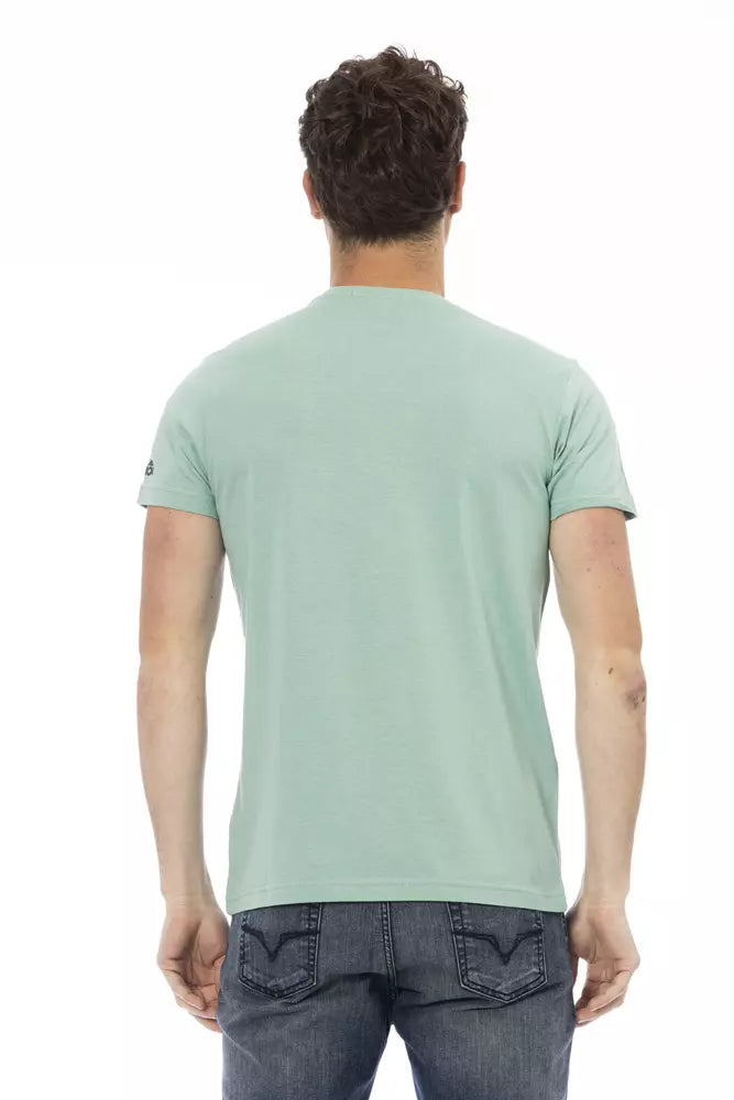 Trussardi Action Green Cotton Men T-Shirt $130.00 Trussardi Action Luzworld