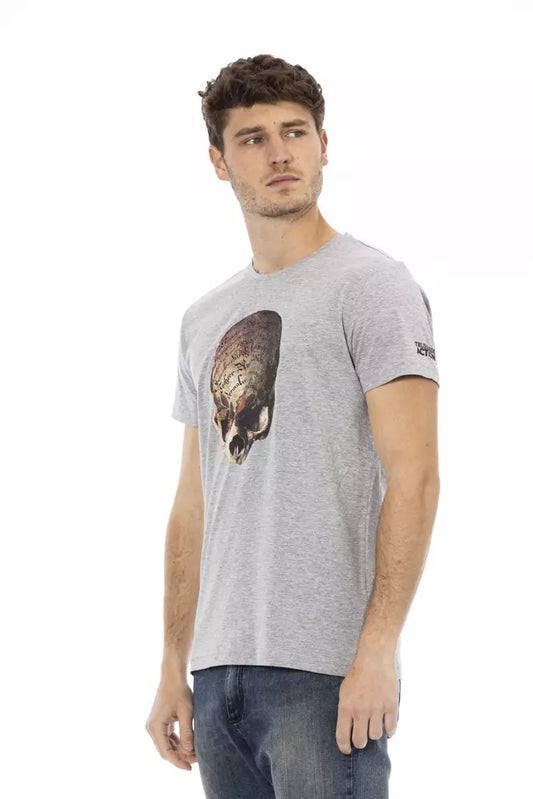 Trussardi Action Gray Cotton Men T-Shirt $130.00 Trussardi Action Luzworld