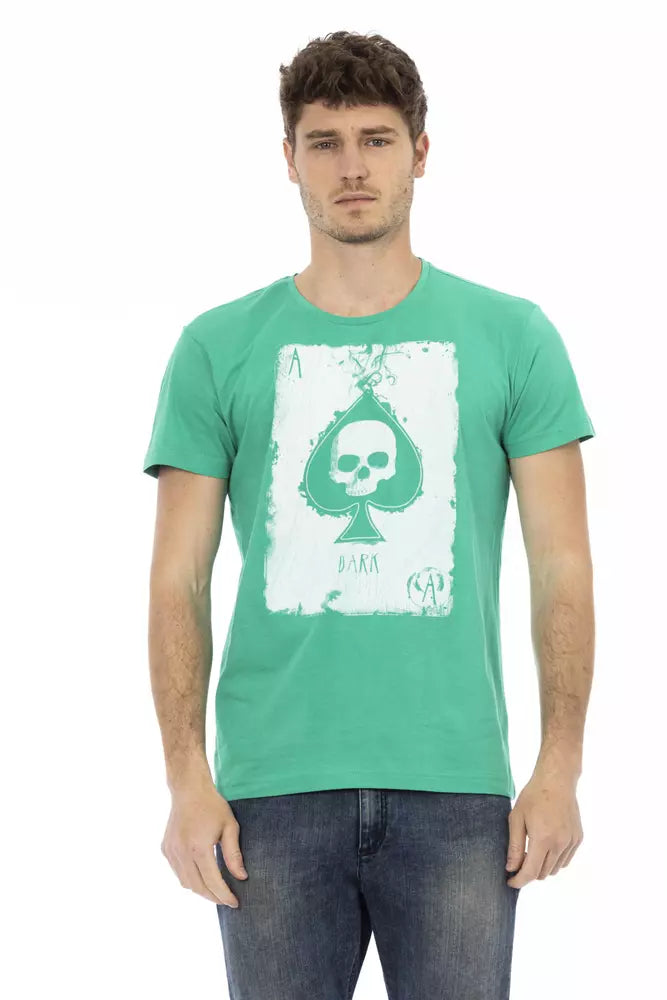 Trussardi Action Green Cotton Men T-Shirt $130.00 Trussardi Action Luzworld