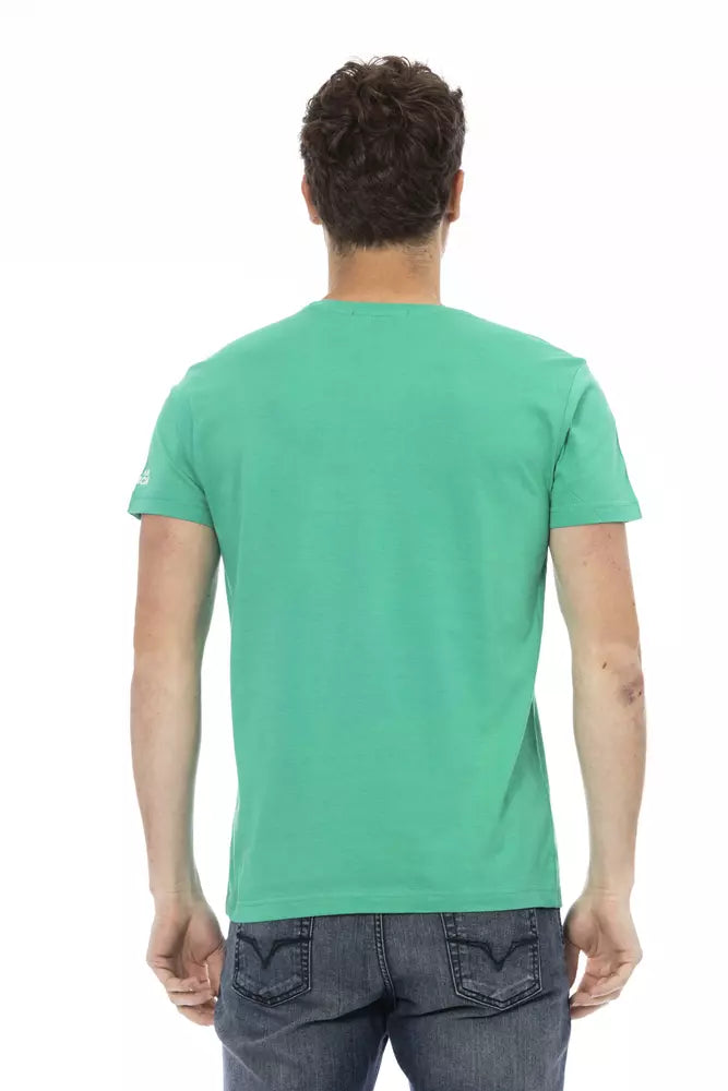 Trussardi Action Green Cotton Men T-Shirt $130.00 Trussardi Action Luzworld
