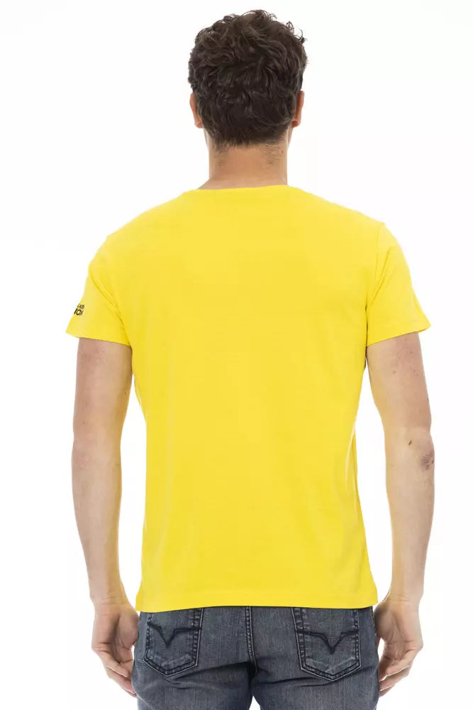 Trussardi Action Yellow Cotton Men T-Shirt $130.00 Trussardi Action Luzworld