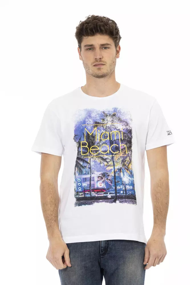 Trussardi Action White Cotton Men T-Shirt $130.00 Trussardi Action Luzworld