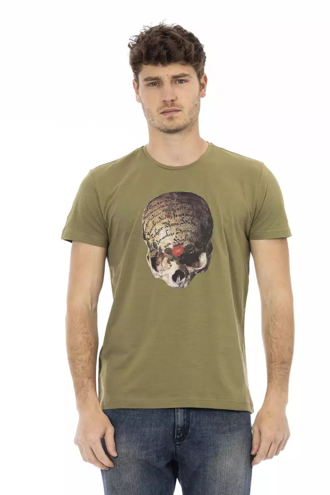 Trussardi Action Green Cotton Men T-Shirt $130.00 Trussardi Action Luzworld