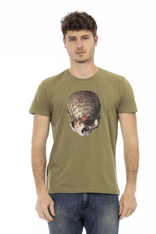 Trussardi Action Green Cotton Men T-Shirt $130.00 Trussardi Action Luzworld