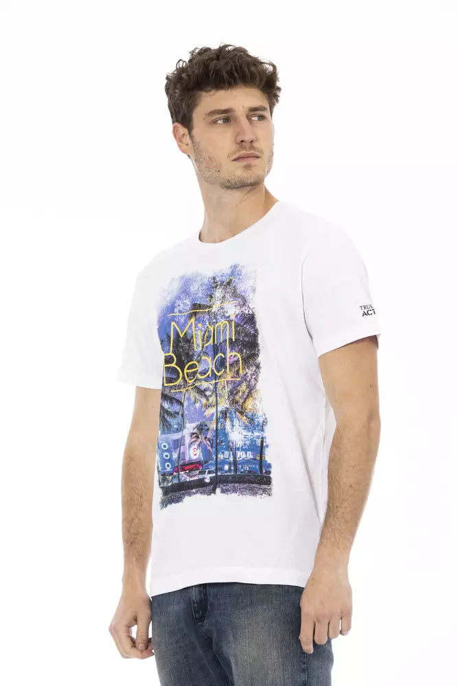 Trussardi Action White Cotton Men T-Shirt $130.00 Trussardi Action Luzworld