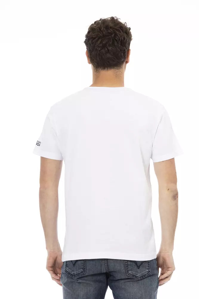 Trussardi Action White Cotton Men T-Shirt $130.00 Trussardi Action Luzworld