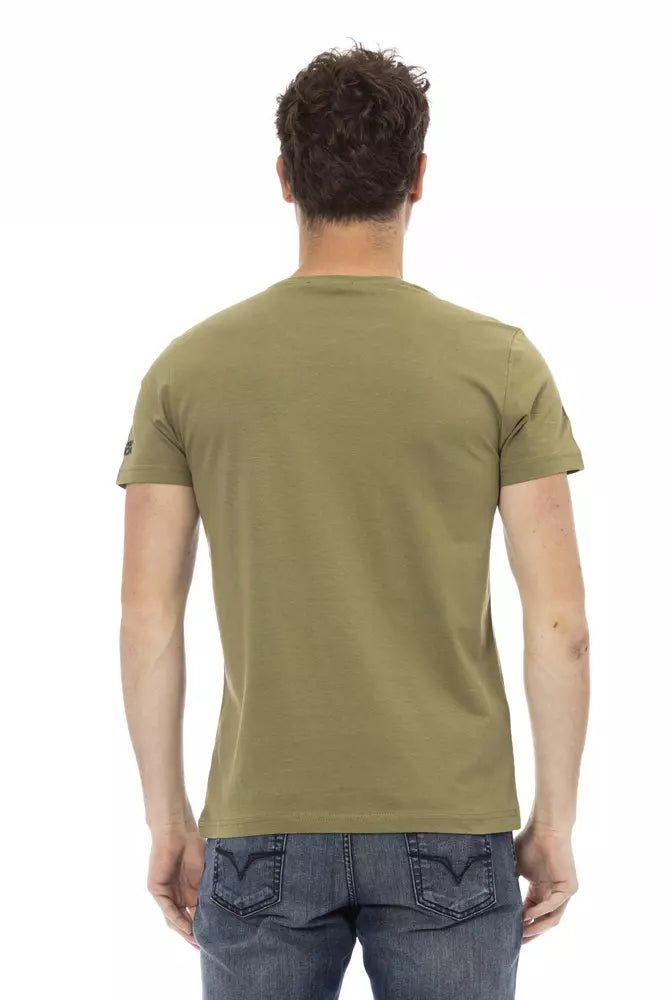 Trussardi Action Green Cotton Men T-Shirt $130.00 Trussardi Action Luzworld