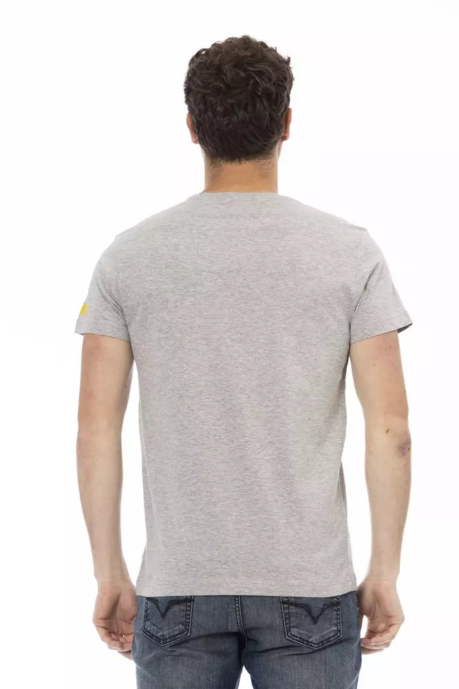 Trussardi Action Gray Cotton Men T-Shirt $130.00 Trussardi Action Luzworld