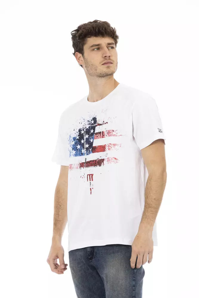 Trussardi Action White Cotton Men's T-Shirt $130.00 Trussardi Action Luzworld