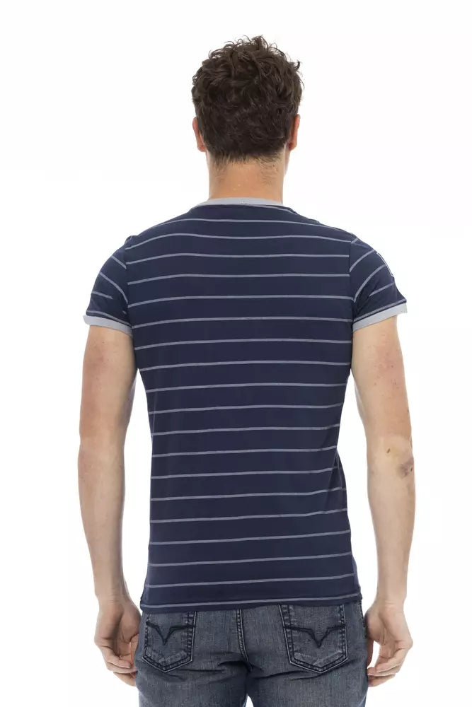 Trussardi Action Blue Cotton Men T-Shirt $130.00 Trussardi Action Luzworld