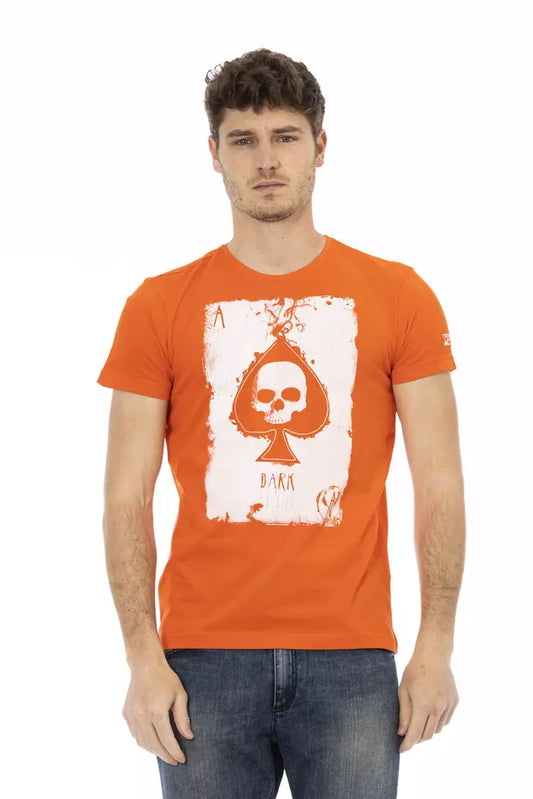Trussardi Action Orange Cotton Men T-Shirt $130.00 Trussardi Action Luzworld