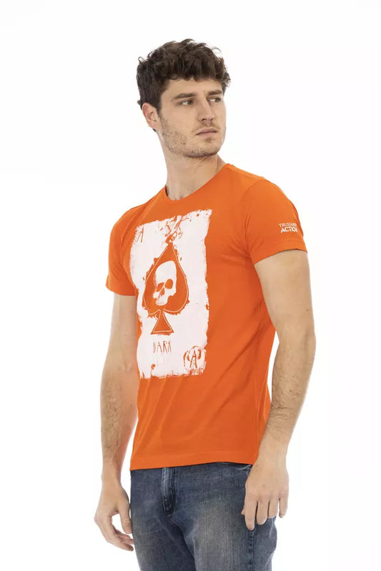 Trussardi Action Orange Cotton Men T-Shirt $130.00 Trussardi Action Luzworld