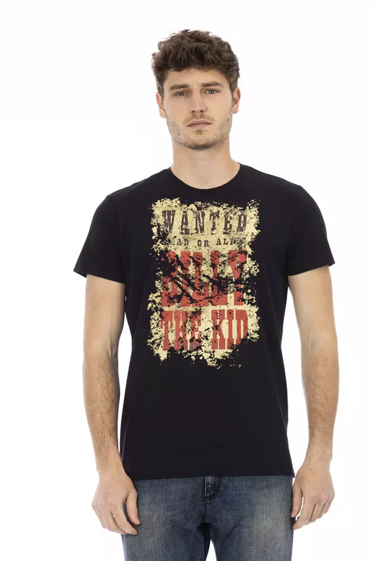 Trussardi Action Black Cotton Men T-Shirt $130.00 Trussardi Action Luzworld