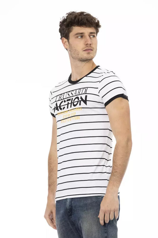Trussardi Action White Cotton Men T-Shirt $130.00 Trussardi Action Luzworld