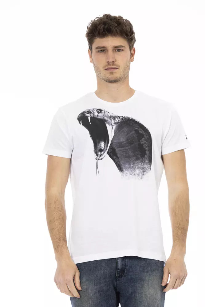 Trussardi Action White Cotton Men's T-Shirt $130.00 Trussardi Action Luzworld