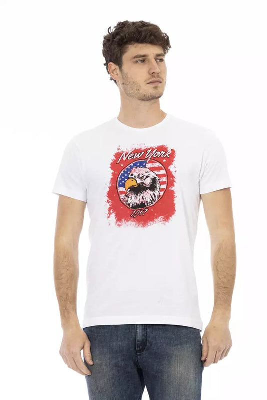Trussardi Action White Cotton Men's T-Shirt $130.00 Trussardi Action Luzworld