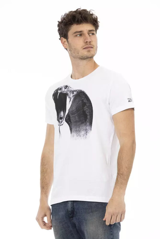 Trussardi Action White Cotton Men's T-Shirt $130.00 Trussardi Action Luzworld