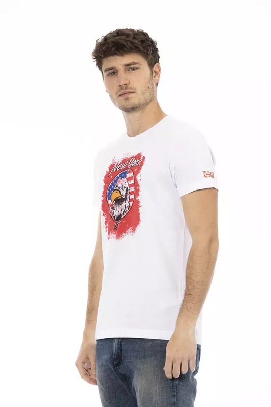 Trussardi Action White Cotton Men's T-Shirt $130.00 Trussardi Action Luzworld