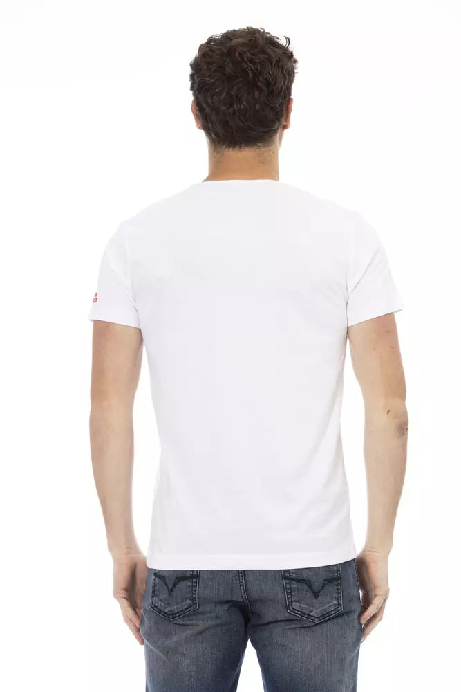 Trussardi Action White Cotton Men's T-Shirt $130.00 Trussardi Action Luzworld